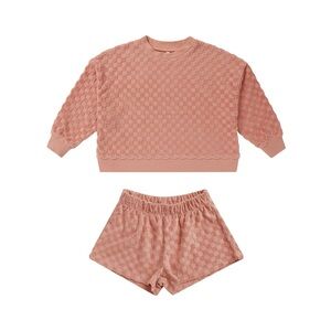 Rylee + Cru Pullover Boxy Set Pink Check